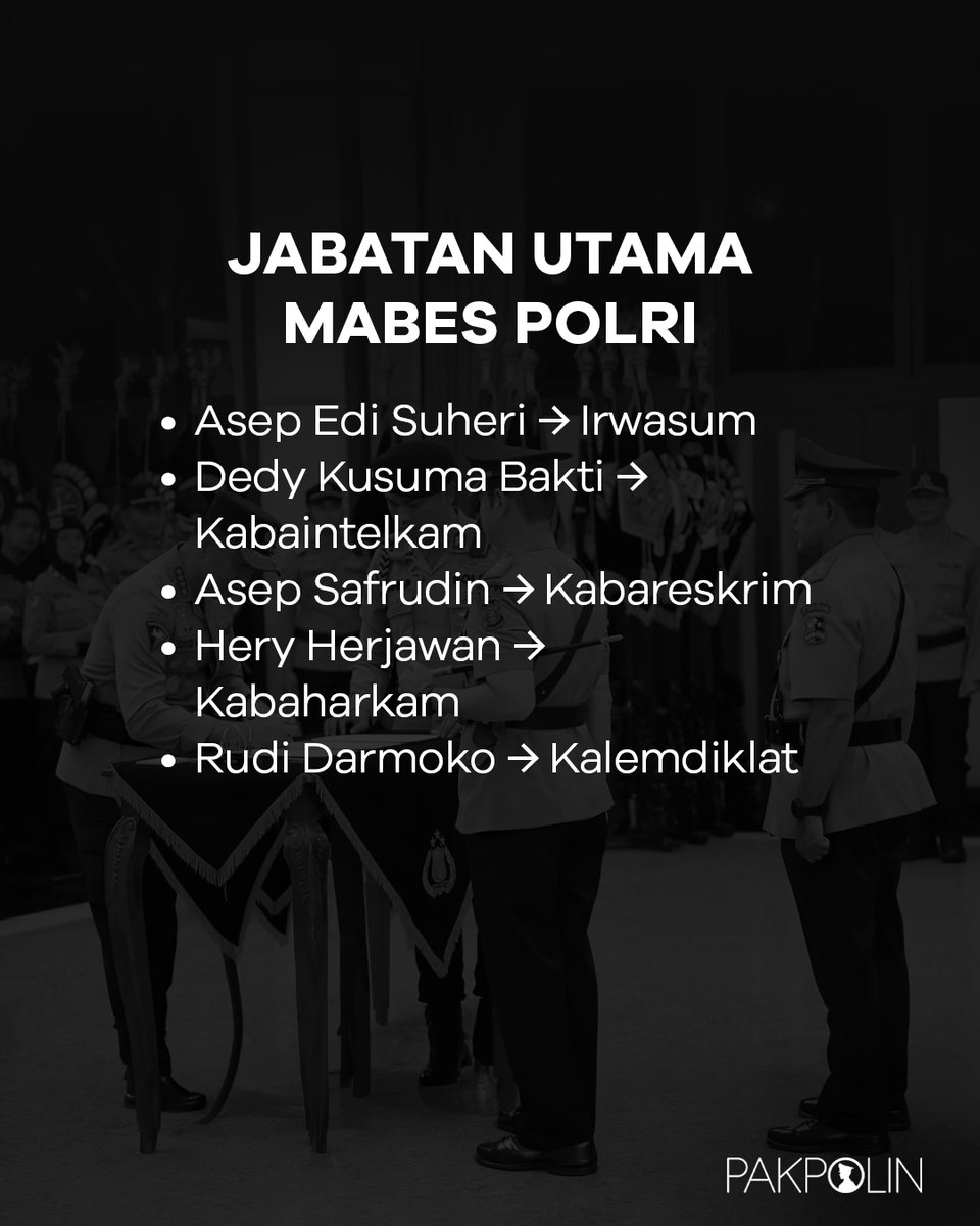PolinPak's tweet photo. Mutasi Polri kembali mengubah susunan jajaran strategis, dengan 19 Kapolda berganti serta sejumlah posisi utama Mabes Polri diisi pejabat baru.

#Polri #MutasiPolri #Kapolda #Kapolri #Kepolisian #BeritaTerkini https://t.co/mOTbkiY3T4