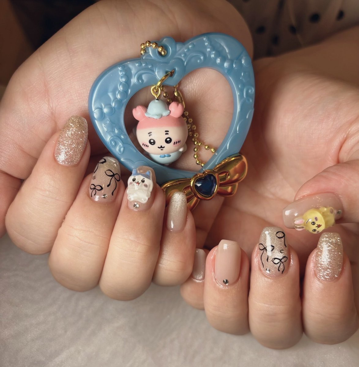 yukanyan2525's tweet photo. ちいかわネイル💅(ㅅ´ ˘ `)💖 https://t.co/7a9NBVvDSm