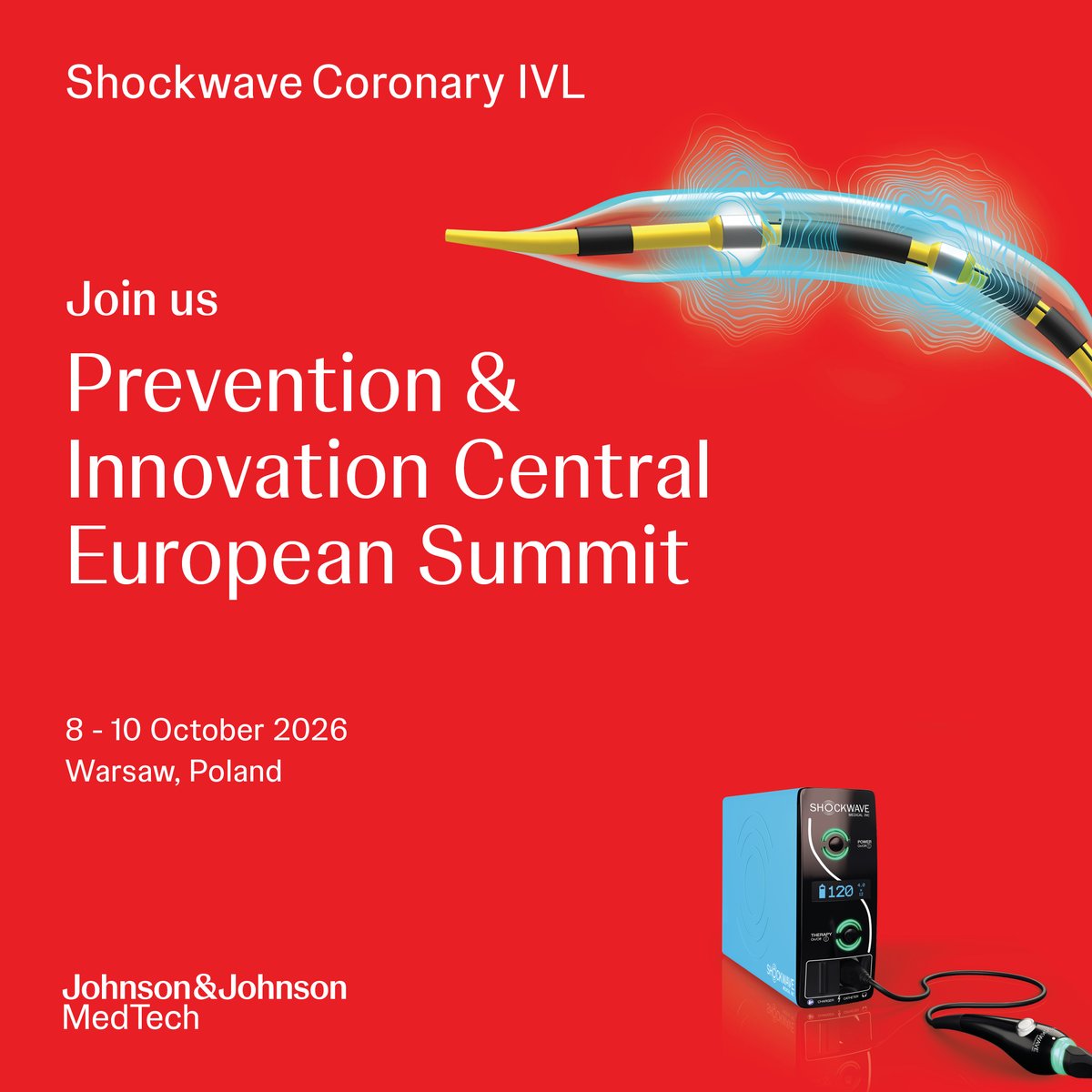 JJMT_CircRest's tweet photo. 🚉 All aboard for Warsaw!

Meet us at the Prevention & Intervention Summit and join the hands-on workshop “Calcified Lesions: What to Use and When” on 8 October.

Explore the mechanism of action of #ShockwaveIVL and connect with peers passionate about calcium modification.

🔴 See you in Warsaw!

#ShockwaveIVL #JNJMedTechProud #CalciumModification #MoA

US Rx only. Safety Info: https://t.co/IVkCvJxjjR  
Product availability may vary by country.