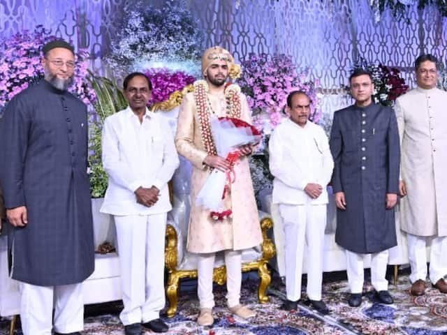 dalit_bha's tweet photo. This bastard did not allow top leaders to wish Owaisi’s daughter on her marriage.

He did not allow Hindu men at the Muslim women’s food stall section. Now he is asking that bouncers be hired without regard to religion. MC for a reason.

Why owaisi daughter not on her marriage? https://t.co/u5exyh9fDx