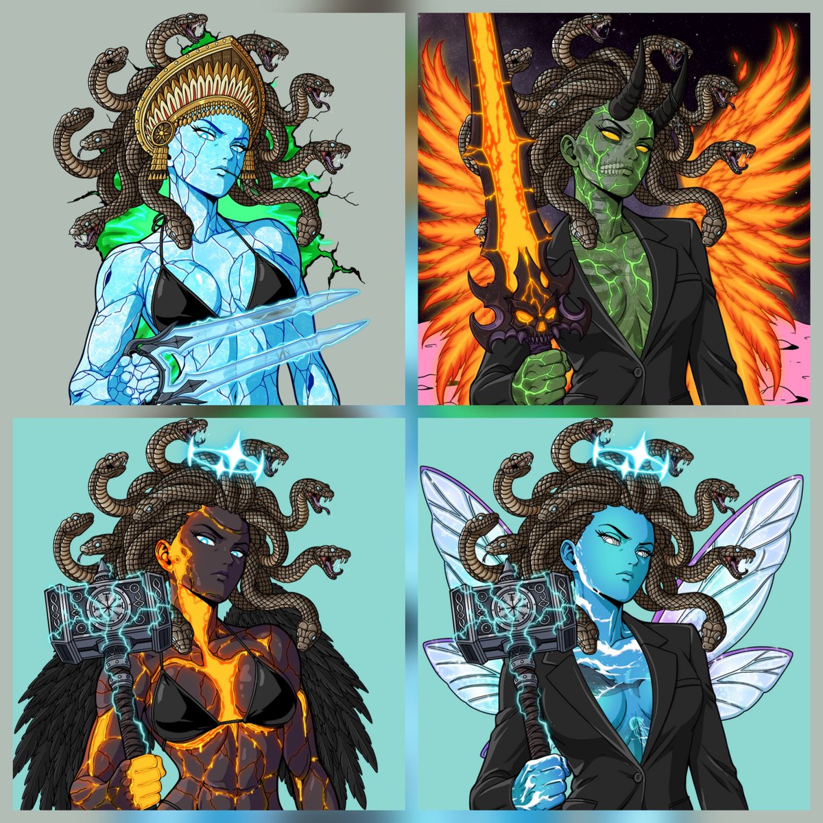 CreatorXGang's tweet photo. This is what a @Solgodsnfts Medusa looks like...

Get your God / Goddess only on @exc_nft 

https://t.co/f62AOkpzn0 https://t.co/aTqMuDZc1b