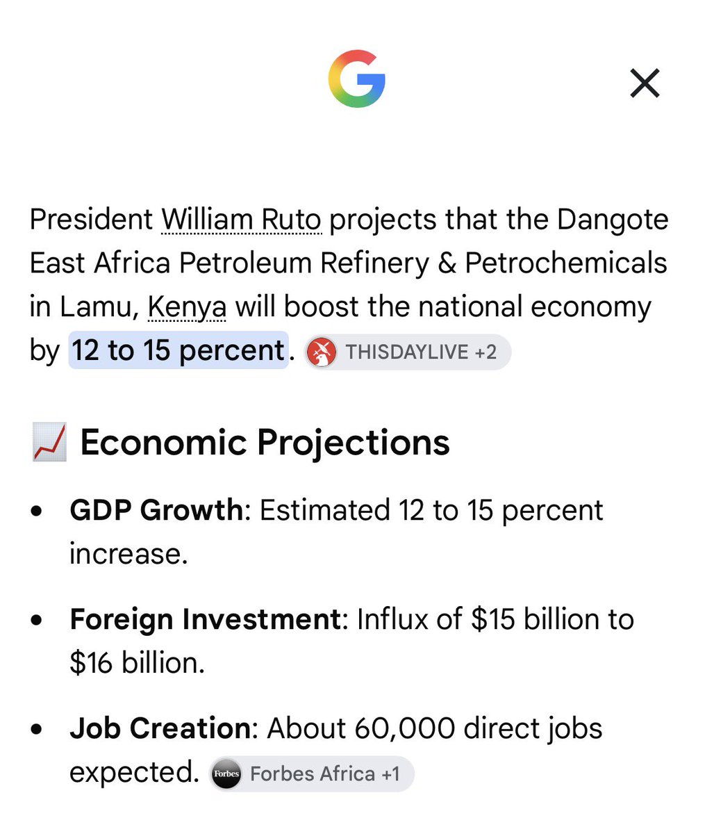 The_Neighbor_Ng's tweet photo. Dear Ungrateful Kenyans

your own President is projecting a 12-15% GDP boost all because a Nigerian stepped in to fix your fuel issues. Put some respect on the name. 🇳🇬📈 https://t.co/ydUL5QtVwX