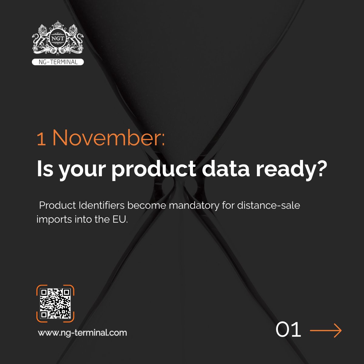 ng_terminal's tweet photo. From 1 Nov, Product Identifiers become mandatory for EU distance-sale imports.

Check 10–20 high-volume SKUs now:
identifier ✓
correct product link ✓
shipment data ✓
no manual re-keying ✓

#EUCustoms #NGTerminal https://t.co/9dxTqHbSBJ