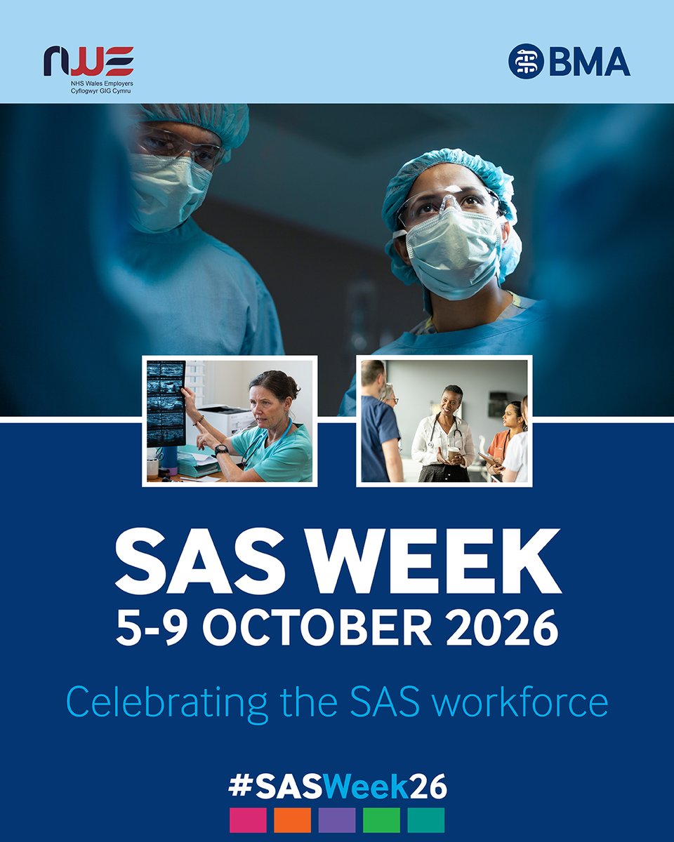 BMACymru's tweet photo. 🩺 What did we learn from #SASWeek26?

Across five stories from Wales, one message came through clearly: SAS doctors are leading, teaching, advocating, innovating and shaping services every day.

🙏Thank you to everyone who shared their experiences.

🔗 https://t.co/3Gw7RtU7bL https://t.co/qsBbSn6W3M