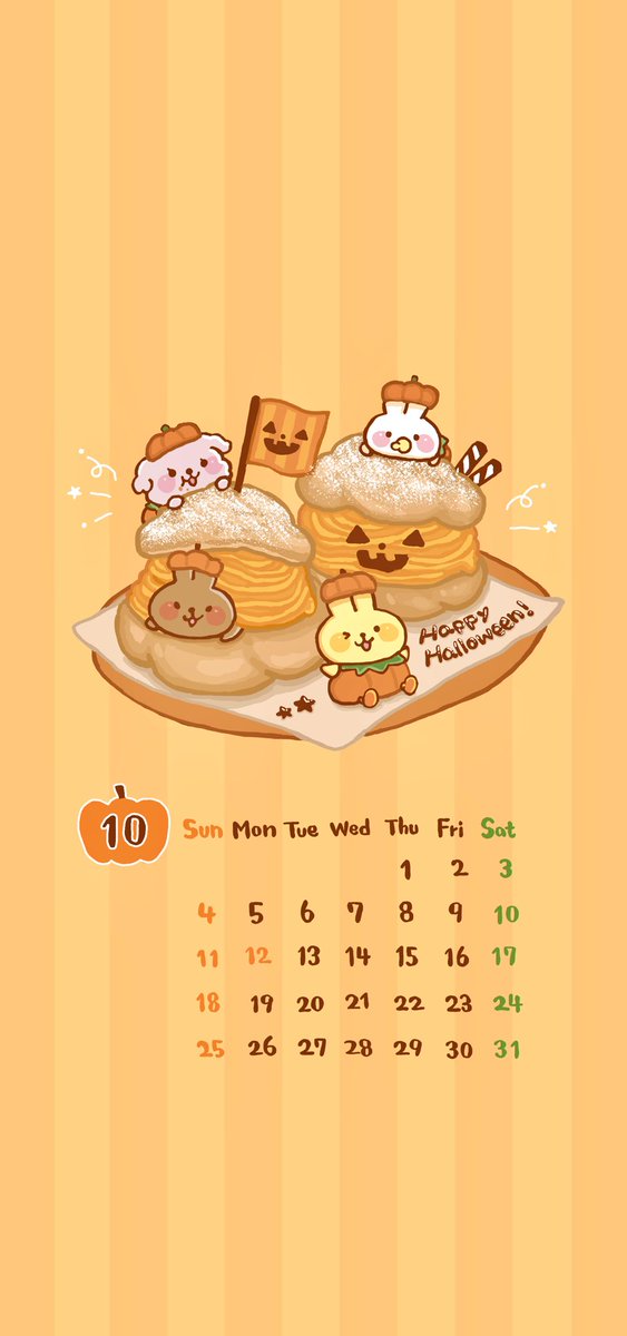 usapi_official's tweet photo. おまたせしてごめんね！
10月のカレンダーだよ🎃🌙
ハロウィンが楽しみだね♪

#うさぎ #うさひよこ #うさぴ 
#めだまやき星を��ぞきみ #カレンダー https://t.co/OqAEgFnHAt
