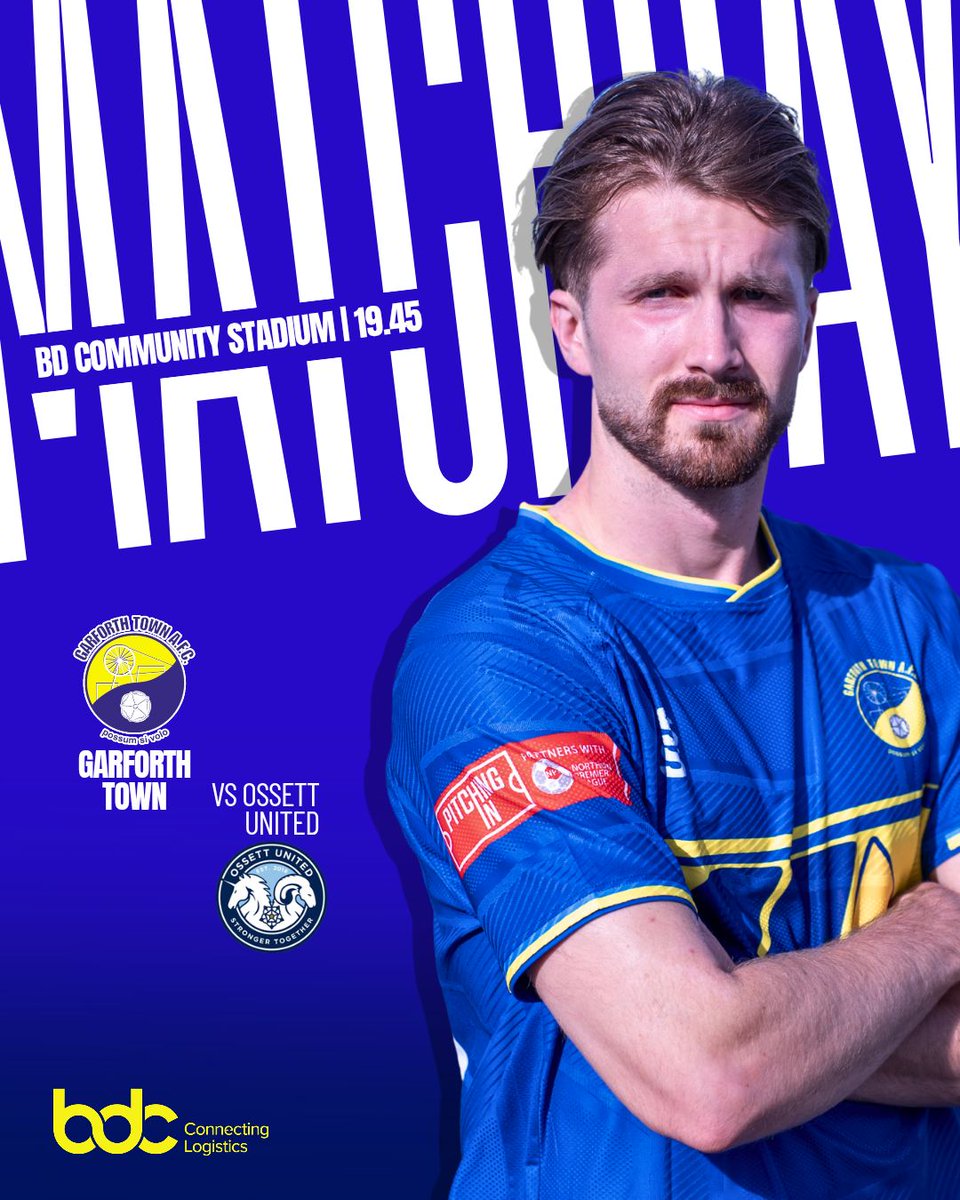 TheGarforthTown's tweet photo. 𝙈𝘼𝙏𝘾𝙃𝘿𝘼𝙔
See you tonight for what will be another cracking West Yorkshire Derby.
KO 7.45pm
Adults £10, Cons £7, U16 £3, U3 FREE
#nonleague #garforth #groundhopping https://t.co/nKGRBazY75
