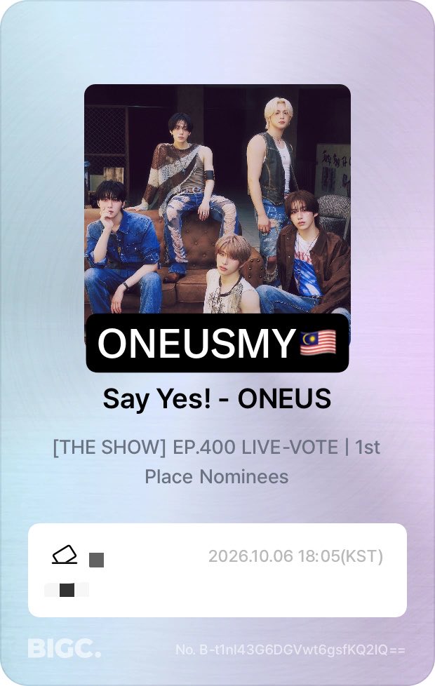 ONEUSMALAYSIA's tweet photo. [#ONEUSMY_VOTE]

🚨THE SHOW LIVE VOTE | NOW‼️‼️

📱 Vote on the BIGC app
🎤 THE SHOW EP.400 Live Vote
⏰ 6:05–6:45 PM KST TODAY
💎 1 vote = 200 Royal Gems / 4,000 Free Gems

The live vote contributes 20% of the final score, so every vote matters!

#ONEUS #원어스 @official_ONEUS https://t.co/6h8ayvsz7n