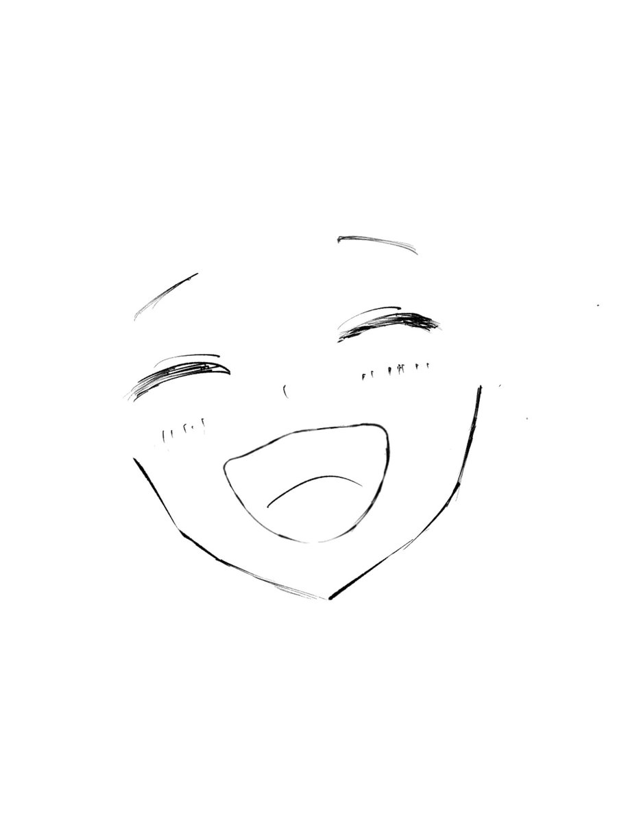 sooootaaaaaaa's tweet photo. こういう満面の笑みに合う髪や手、みなさんならどうしますか？？
※眉毛など多少変えてもらっても大丈夫です���

#絵師さんたちはどうする https://t.co/qms56jmjYV