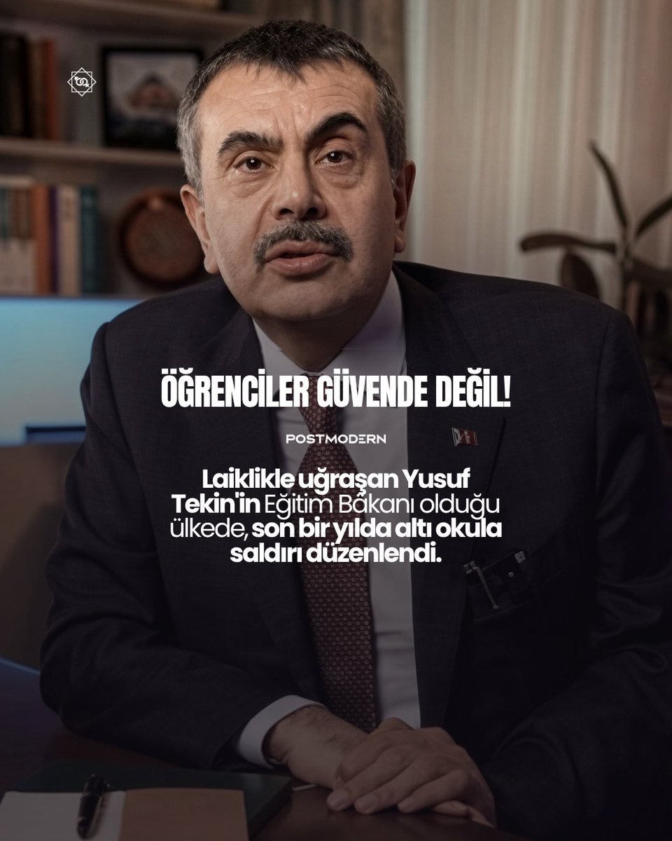 istbarobaskani's tweet photo. ÖĞRENCİLER GÜVENDE DEĞİL — Laiklikle uğraşan Yusuf Tekin'in Eğitim Bakanı olduğu ülkede, son bir yılda altı okula saldırı düzenlendi.