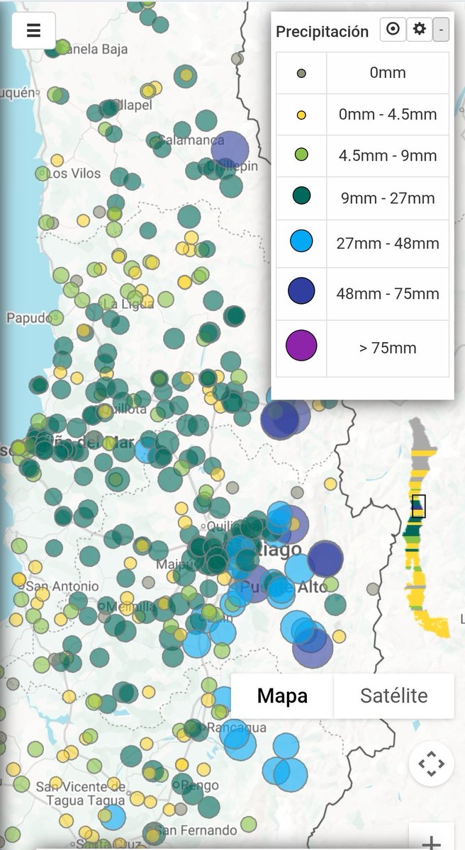 JMolinaPelayo's tweet photo. Montos acumulados #RM (06 de septiembre a las 06:00 hrs):
#QuintaNormal 16,6 mm
#SanMiguel 23,4 mm
#Tobalaba 37,2 mm
#Pudahuel 14,3 mm
#Independencia 21,4 mm
#PAC 23,1 mm
#Ñuñoa 24,7 mm
#LoEspejo 23,4 mm
#Pirque 28,2 mm
#LaObra 54,6 mm
#LasMelosas 59 mm
@cristobalreus
@RedMeteoA https://t.co/ZORNSIXkd0