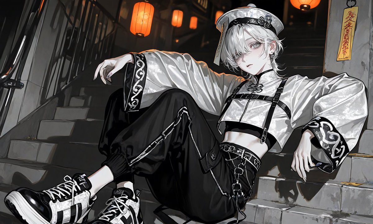 ochaocha__01's tweet photo. キョンシー衣装　プロンプト配布✨

🖤ゴシック
🤍ゆめかわ（色変え可能）
🩶現代ストリート
❤制服風
全12種＋背景4種

プロンプト詳細はツリーまで✨

#御茶屋さんのプロンプト図鑑 https://t.co/4uZ6vPFKHB