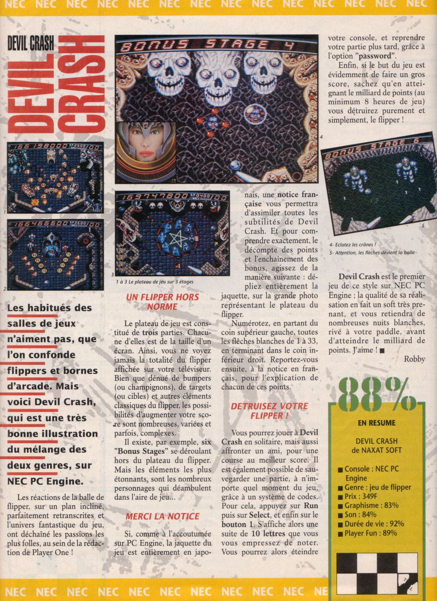 AllmightoFranky's tweet photo. #Nostalgeek on termine de feuilleter le #PlayerOne n°2 d'octobre 1990!Encore les tests avec cette fois-ci #GhoulsnGhosts sur #PCengine testé par Iggy @OlivierScamps fan de cette machine disons-le!Puis #Klax,#DevilCrash et #WorldCourtTennis! #retro #retrogaming #80s #90s 1/5 https://t.co/vALkXS0psf