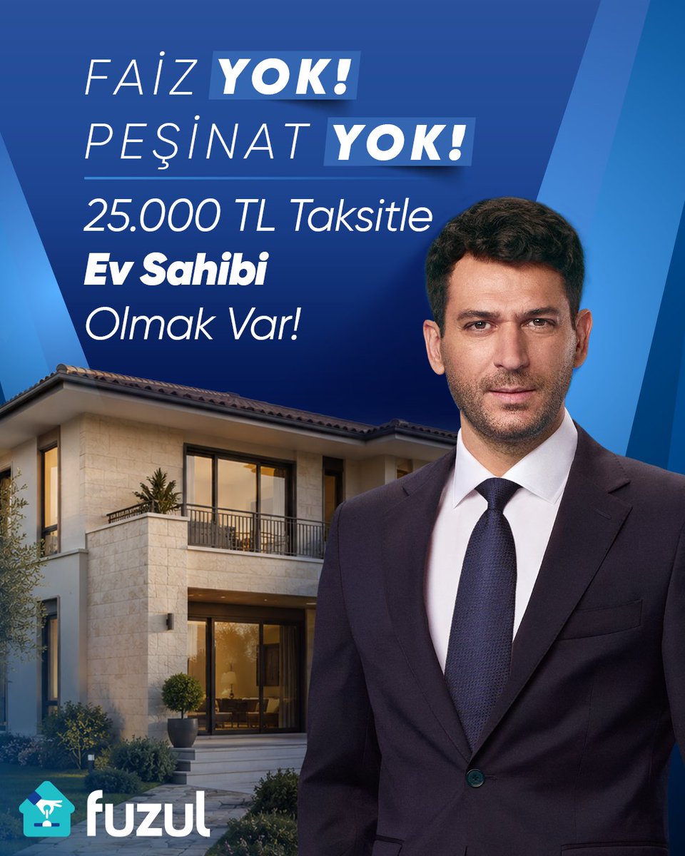 Fuzulev's tweet photo. Fuzul Ev İle Faizsiz, Peşinatsız Ev Sahibi Olma Fırsatını Keşfedin! Size Uygun Ödeme Planını Öğrenmek İçin Formu Doldurun, Sizi Arayalım.