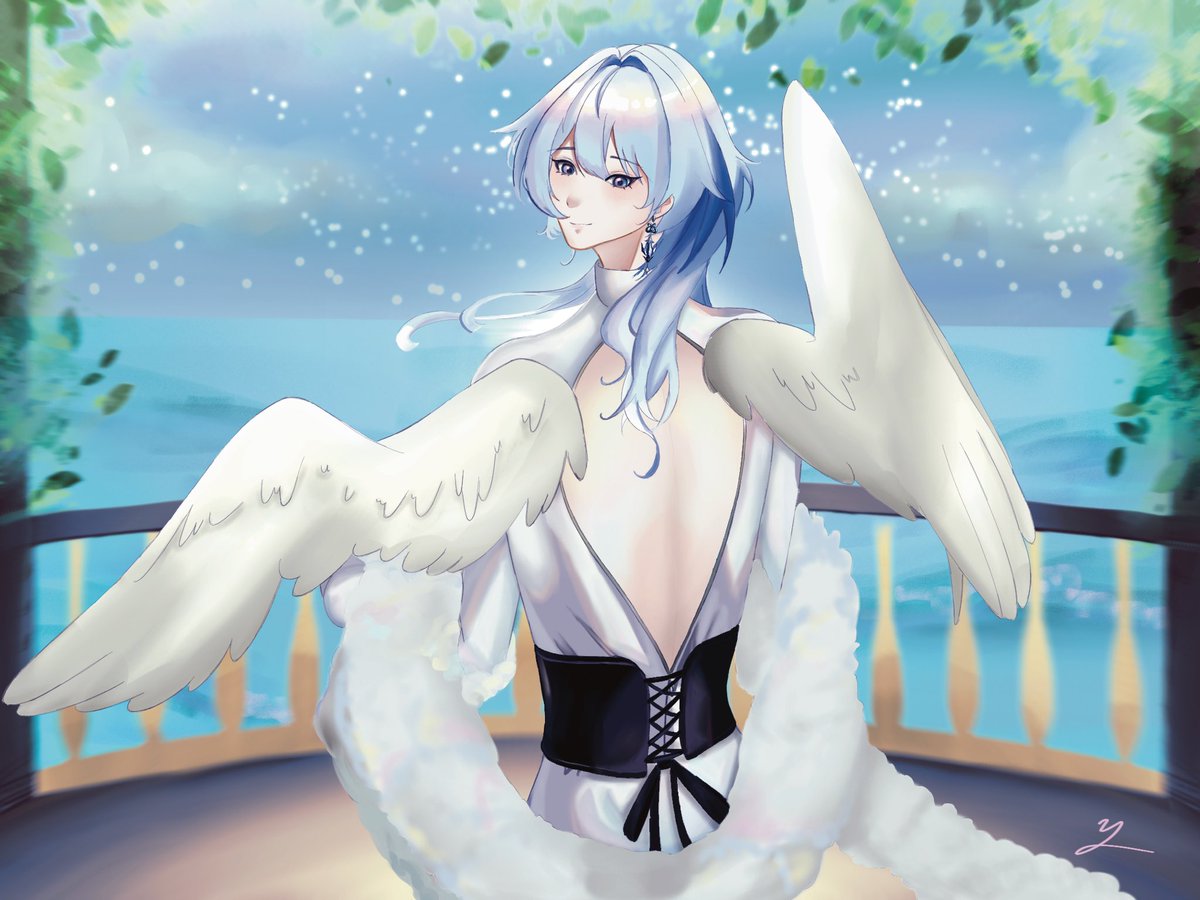 Melody_M1y's tweet photo. นางฟ้ามีคนพาไปทะเลด้วยยางง✨🧚‍♀️#YohanArt https://t.co/MAoMHKP0lG