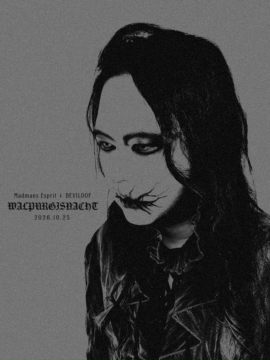 MadmansEsprit's tweet photo. A glimpse of what’s to come.

-

2MEN LIVE IN SEOUL 「WALPURGISNACHT」 with DEVILOOF

2026.10.25 (SUN)
WEST BRIDGE LIVE HALL
OPEN 17:30 / START 18:00

-

• 예매 / チケット販売 / Ticket Sales :

국내 결제 (Domestic)
https://t.co/J8TvlTgJ9G

해외 결제 (International)
https://t.co/1R0MxOS5Bn