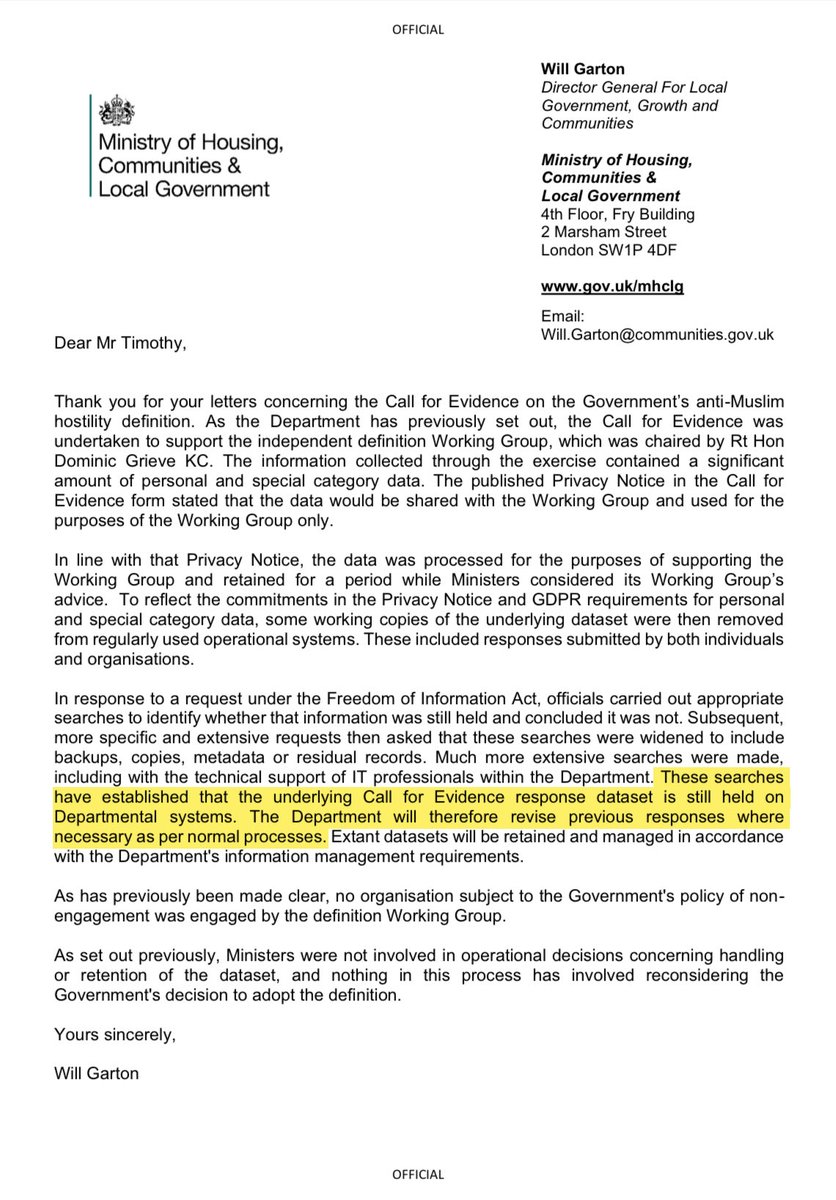 NJ_Timothy's tweet photo. Labour’s “Islamophobia” definition was almost certainly influenced by extremists.

They covered it up and said all the evidence was deleted.

I forced them to investigate. 

Now their top official says ministers lied, and they do still have records of it.

There is zero excuse not to publish it.