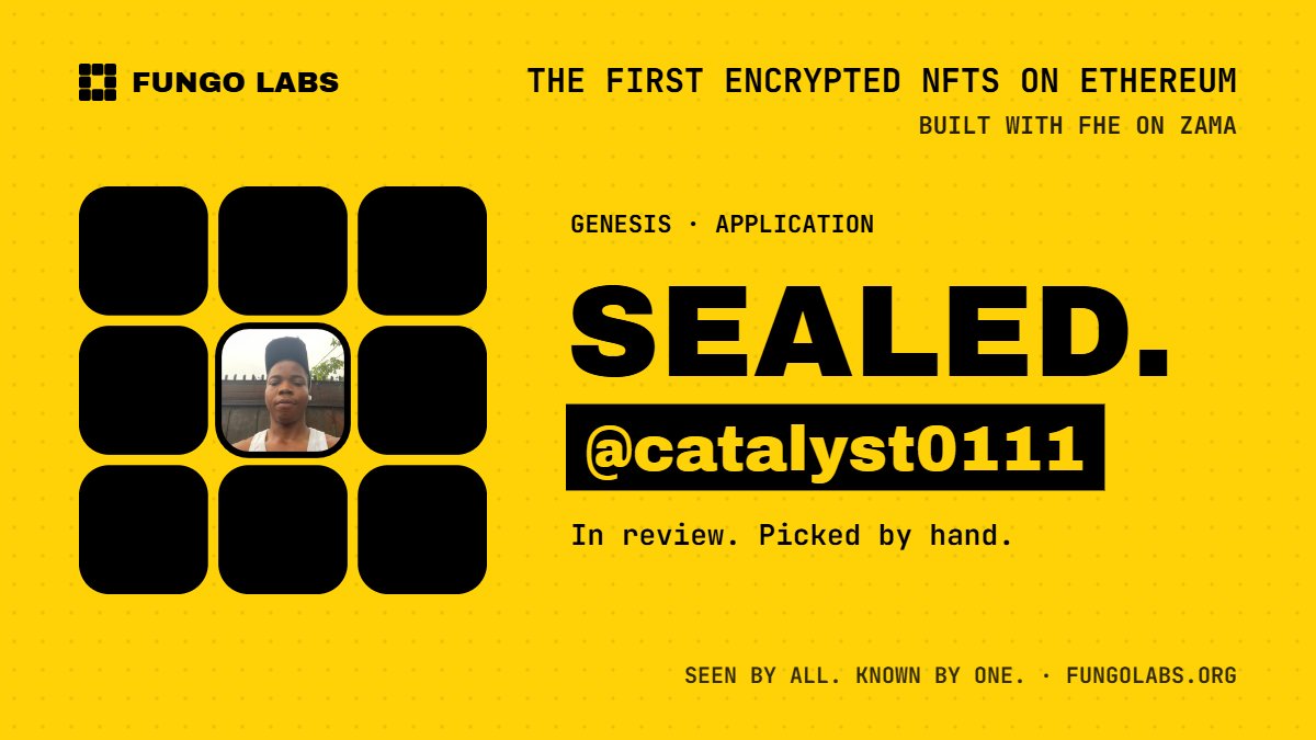 catalyst0111's tweet photo. I find it interesting mainly cause its the first encrypted NFT on Ethereum through Zama FHE with hidden yet computable traits. The tech is new, better than what I have seen from the upcoming NFTs

@fungolabs https://t.co/meN3KT3v1W