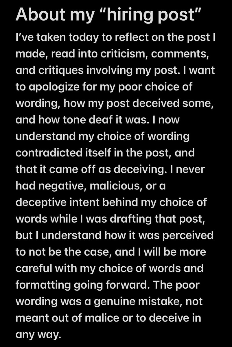 R0TLIA's tweet photo. About my “hiring post”

(Continued in the comments) https://t.co/XaIjuMZgRR