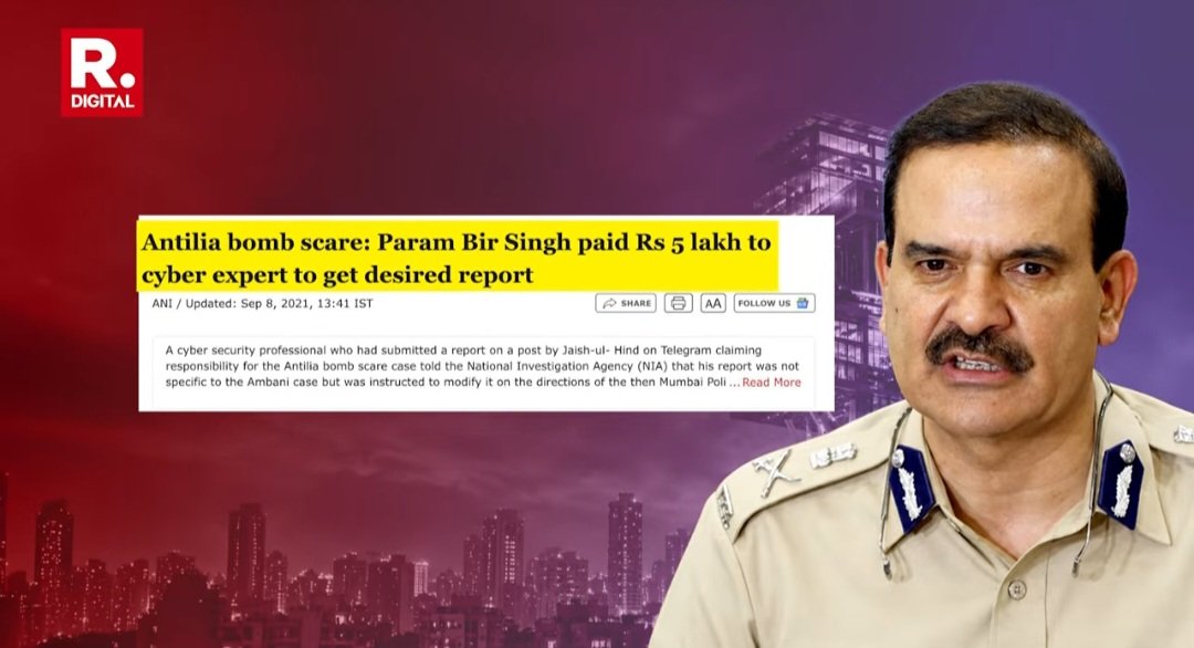 Yasmin2186's tweet photo. Why was Antilia evidence removed by @NIA_India? 
▪︎Why was Parambir's statement removed? 
▪︎Why was cyber expert's critical testimony deleted?
▪︎Why NIA shielding Parambir?
▪︎Who ordered the cover-up in Antilia case? @narendramodi @HMOIndia

Why was #Parambir given instructions by Thackerays to reinstate Sachin Vaze on June 5? The deaths (murders) of Disha on June 8 and SSR on June 13 are not a coincidence. Was Vaze reinstated specifically to execute these killíngs? @CBIHeadquarters Why are both Parambir & Vaze being shielded by CBI in SSR-Disha case? @PMOIndia @Dev_Fadnavis

#JusticeForDishaSalian 
#JusticeForSushantSinghRajput