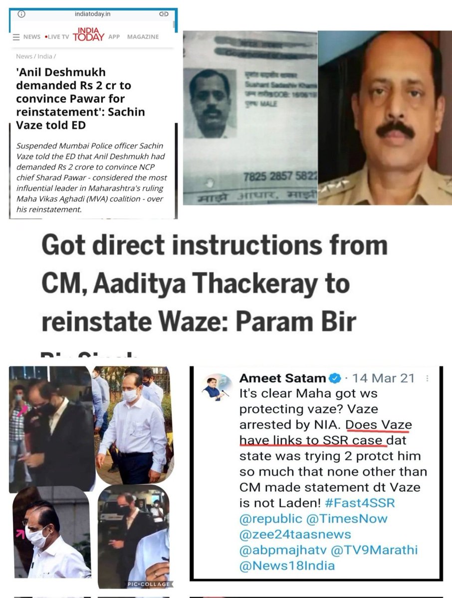 Yasmin2186's tweet photo. Why was Antilia evidence removed by @NIA_India? 
▪︎Why was Parambir's statement removed? 
▪︎Why was cyber expert's critical testimony deleted?
▪︎Why NIA shielding Parambir?
▪︎Who ordered the cover-up in Antilia case? @narendramodi @HMOIndia

Why was #Parambir given instructions by Thackerays to reinstate Sachin Vaze on June 5? The deaths (murders) of Disha on June 8 and SSR on June 13 are not a coincidence. Was Vaze reinstated specifically to execute these killíngs? @CBIHeadquarters Why are both Parambir & Vaze being shielded by CBI in SSR-Disha case? @PMOIndia @Dev_Fadnavis

#JusticeForDishaSalian 
#JusticeForSushantSinghRajput