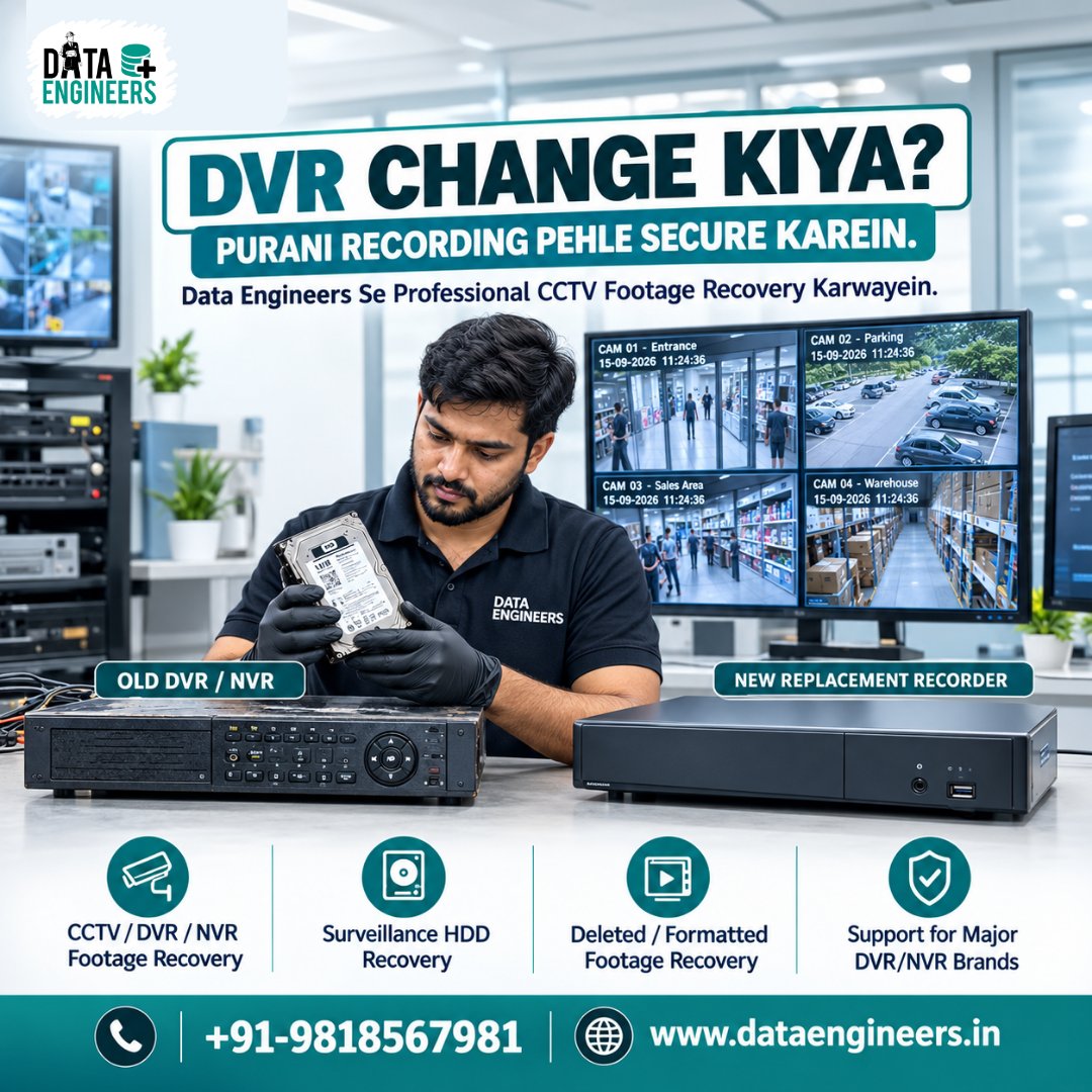 data_engineers's tweet photo. Old DVR replace kar rahe hain? Purani recording important hai?

📞+91-981-856-7981
 🌐 https://t.co/QAaPwZmt7R

#CCTVDataRecovery #CCTVRecovery #DVRRecovery #NVRRecovery #CCTVFootageRecovery #SurveillanceDataRecovery #SurveillanceHDD #VideoRecovery #DataRecovery https://t.co/7BD8Wk6dqS
