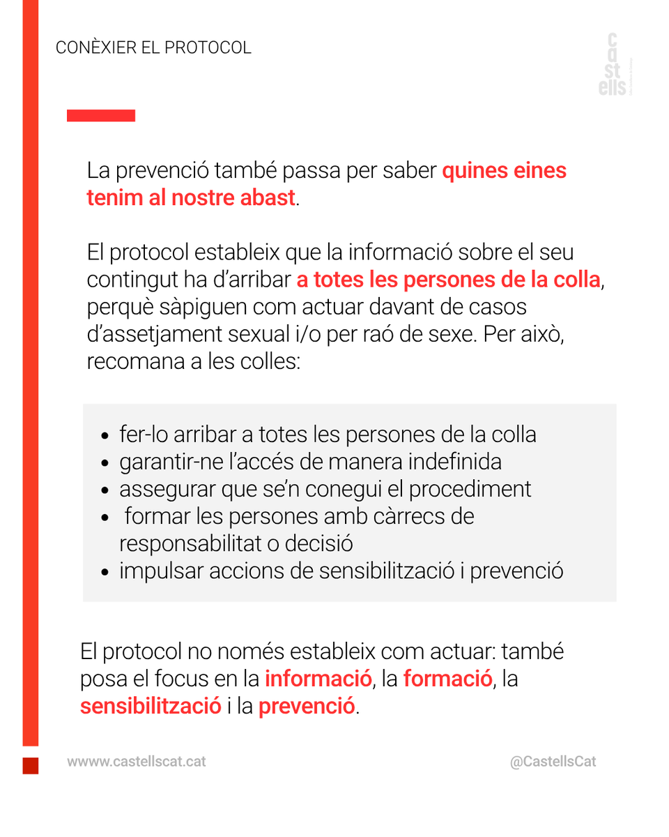 CastellsCat's tweet photo. Aquesta setmana a #reCCCCursos: protocol de prevenció i actuació davant l’assetjament sexual i per raó de sexe.

👉🏽 Les colles el podeu consultar a la Intranet de la CCCC.

📅 I reserveu-vos la data: 28 de novembre, Jornada d’Equitat de la CCCC!

#castells https://t.co/84z1y2YaSF