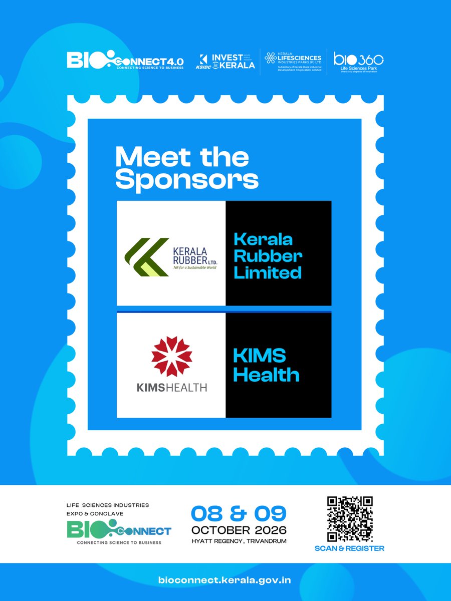 invest_kerala's tweet photo. Powering The Future of Life Sciences. 🧬
Meet the sponsors supporting BIOCONNECT 4.0 and helping bring the ecosystem together under one roof.
#BIOCONNECT4.0 #OurSponsors #LifeSciences #Keralam #Innovation #Biotechnology #Healthcare #Partnerships #KSIDCWorks #GoBeyond https://t.co/IUph0BvYli