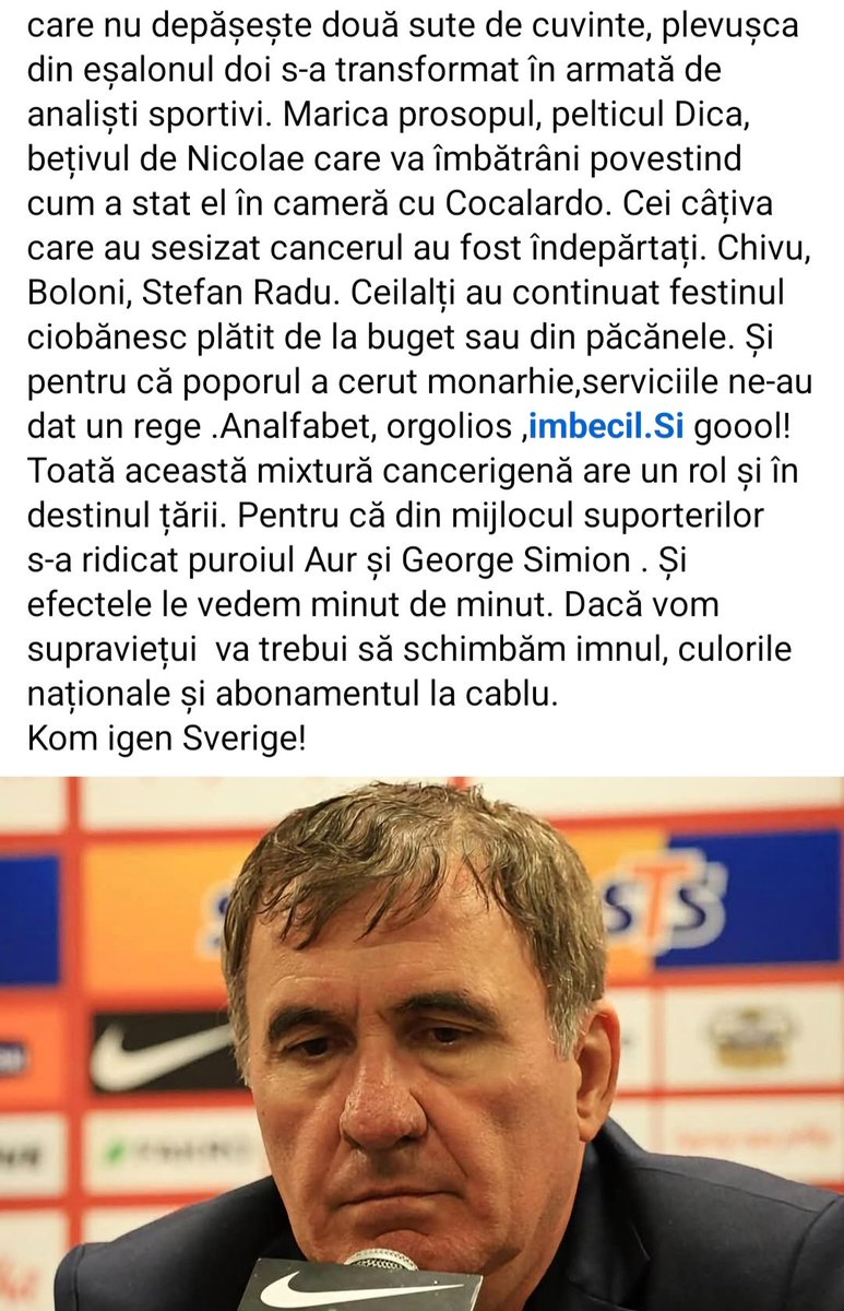 StayBehindRO's tweet photo. Nu am mai urmărit fotbal de aproape 20 de ani dar autorul are dreptate. https://t.co/Mp4O5vcaxx