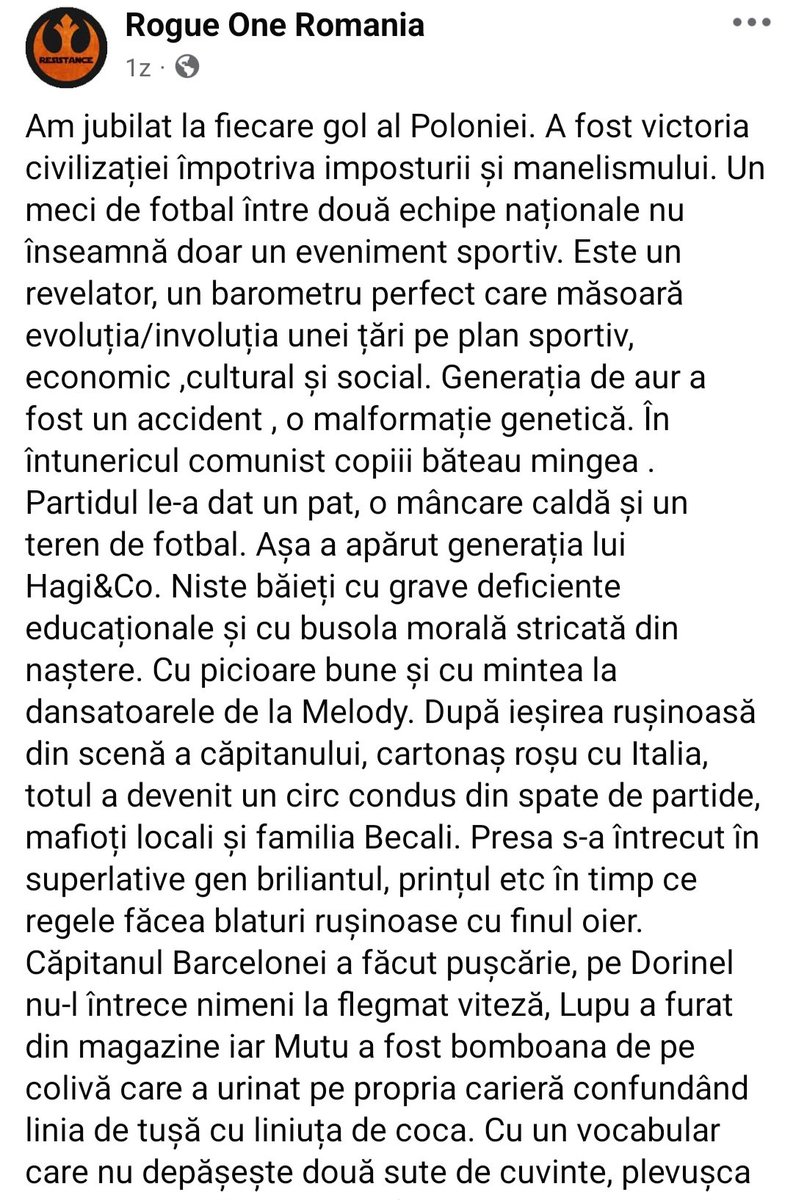 StayBehindRO's tweet photo. Nu am mai urmărit fotbal de aproape 20 de ani dar autorul are dreptate. https://t.co/Mp4O5vcaxx