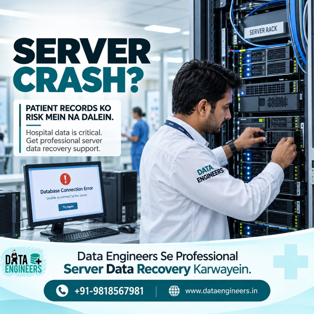 data_engineers's tweet photo. 🖥️ Server data important hai? Pehle professional recovery assessment karwayein.

📞 +91-981-856-7981
 🌐 https://t.co/QAaPwZmt7R

#ServerDataRecovery #ServerRecovery #DataRecovery #DataRecoveryServices #DatabaseRecovery #RAIDRecovery #HardDriveRecovery #HardDiskRecovery https://t.co/k4E5TKG9Tl