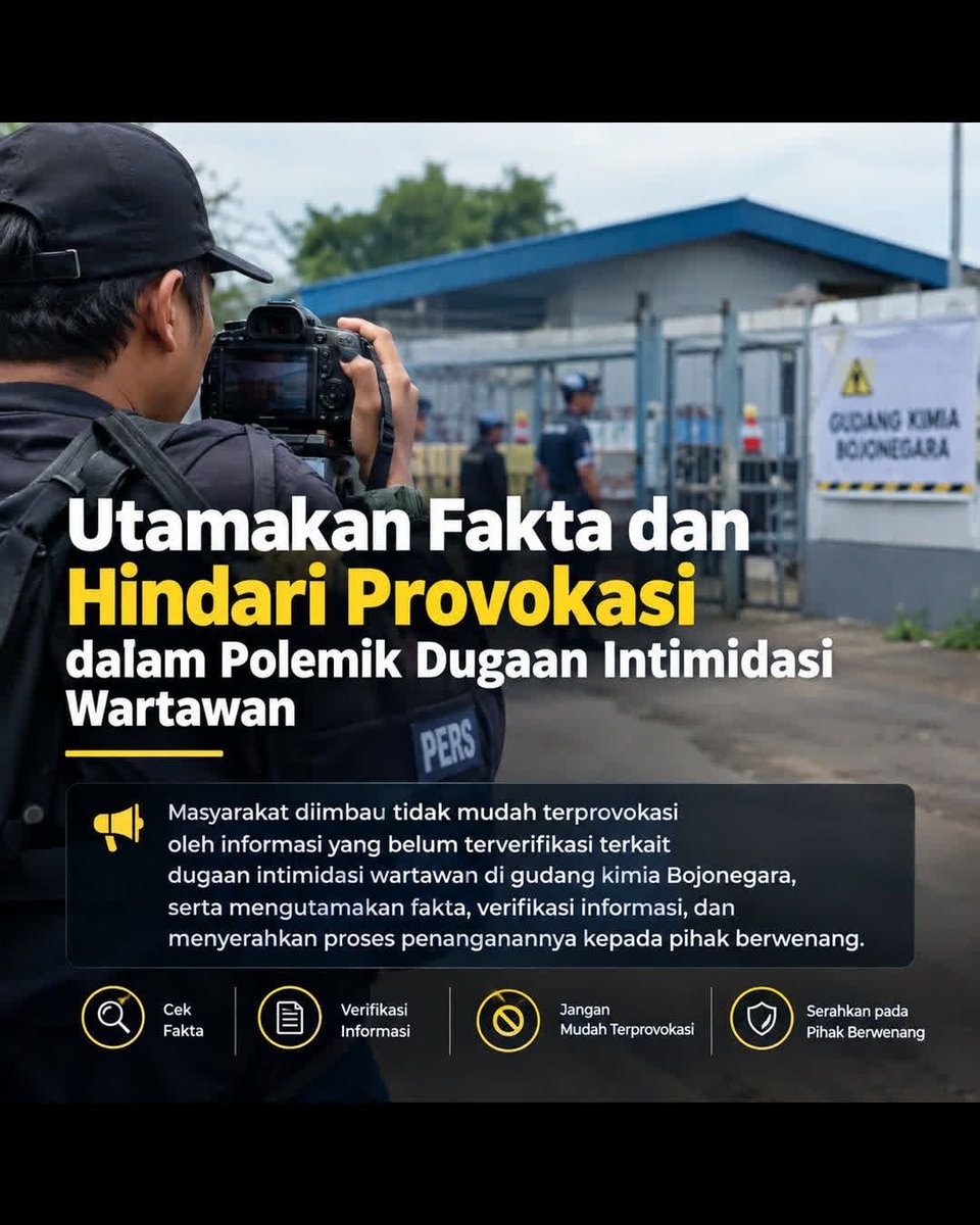 Kirei996's tweet photo. Jangan mudah terprovokasi! Utamakan fakta dan verifikasi informasi terkait dugaan intimidasi wartawa https://t.co/yhY9WncuMs