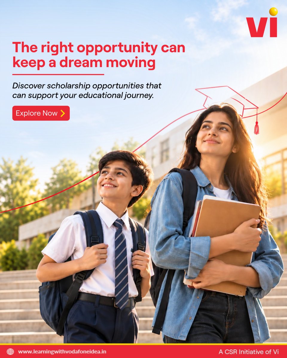 LearningwithVF's tweet photo. At Learning with Vodafone Idea, we believe every learner deserves the opportunity to pursue their dreams.

Explore scholarship opportunities that empower students with the support they need to keep learning and growing.

Visit - https://t.co/b6HQUjdg35

#LearningWithVodafoneIdea https://t.co/tkVO1A0xgd
