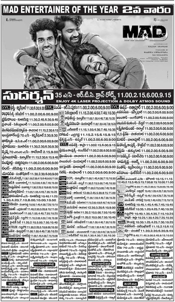 MoviesUpdatez's tweet photo. #3YearsForMAD
Hyderabad, Sudarshan35 13 Days Run.
Closing gross 29,86,660
@kalyanshankar23 @vamsi84 @NarneNithiin @srigouripriya @NavinNooli @Shamdatdop @dineshkrishnanb @Fortune4Cinemas @SitharaEnts @adityamusic https://t.co/RX3L1XouSx