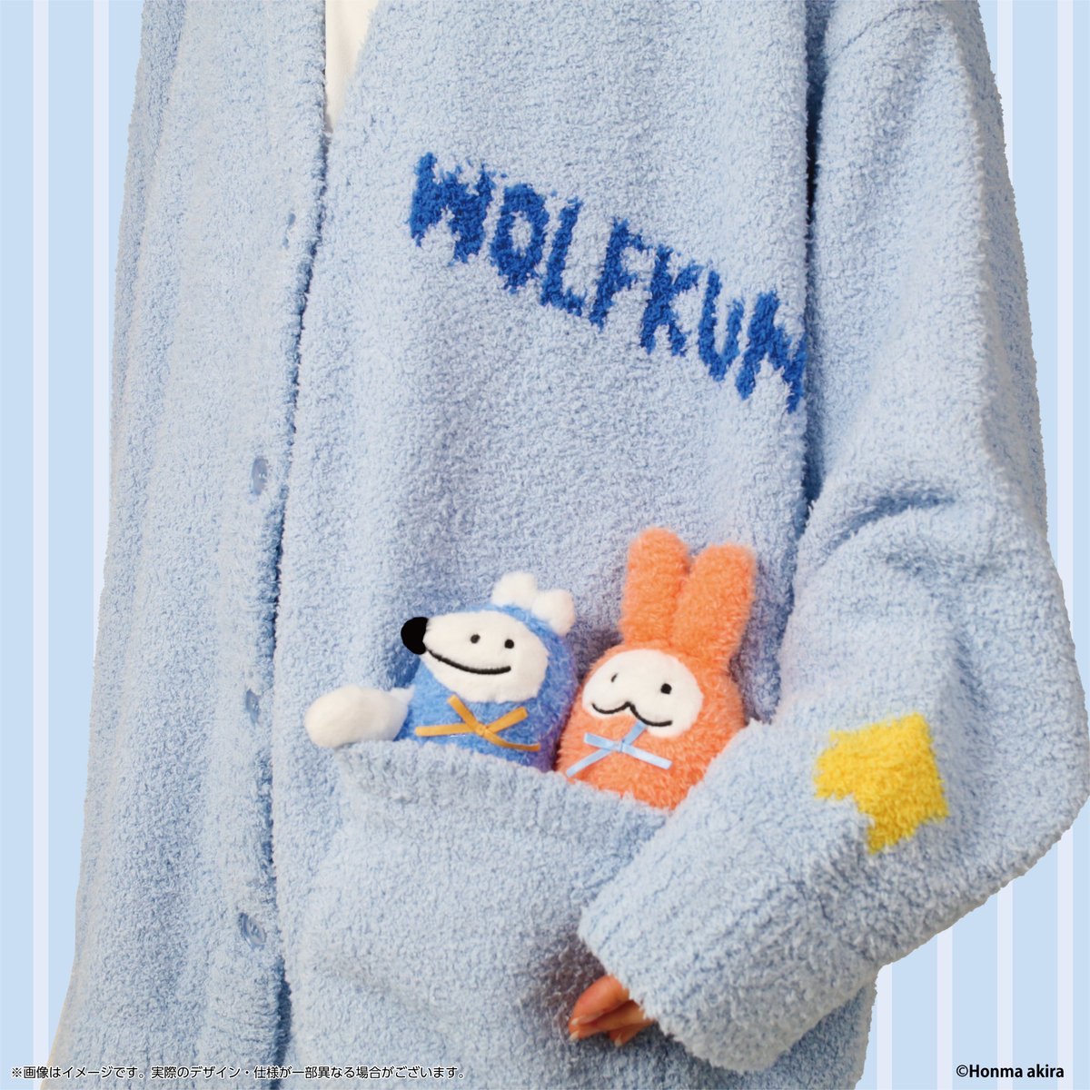 Meet_To_Market's tweet photo. おすすめアイテムをピックアップ！🌟
︵ ︵ ︵︵ ︵ ︵︵ ︵ ︵ ︵︵

やさしいおおかみウルフくんの
モコモコパジャマパーティー
POP UP STORE🌙🌟

︶ ︶ ︶︶ ︶ ︶︶ ︶ ︶ ︶︶
🐺ぬいぐるみマスコット🐰

モコモコパジャマ姿の
ウルフくんとうっさーが
手乗りサイズのかわいいマスコットになりました✨

ウルフくんとうっさーと一緒に
パジャマパーティーを楽しもう！🌙

▼詳細はこちら
https://t.co/qnMQSMgPfC

#やさしいおおかみウルフくん
#ウルフくんのパジャマパーティー