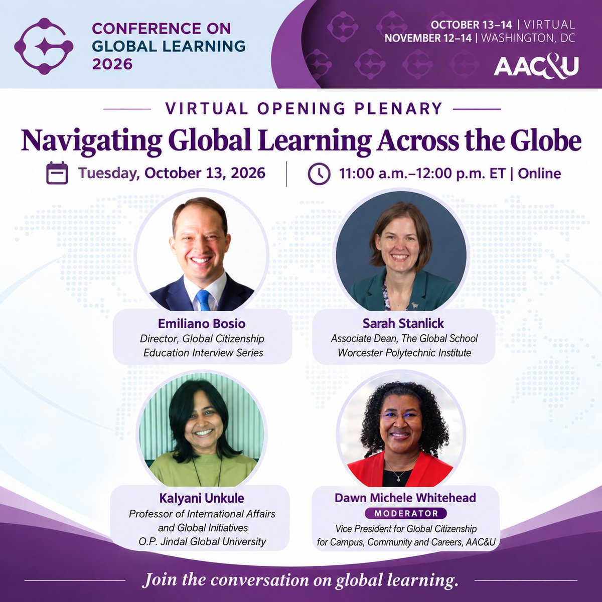 globalbosio's tweet photo. Delighted to speak at the opening plenary of the American Association of Colleges and Universities (AAC&U) @aacu 2026 Conference on Global Learning:
“Navigating Global Learning Across the Globe"
Register here: https://t.co/p2UYJ4jpuL
#AACUGlobal #GlobalLearning #GCE https://t.co/cNottxHAm7