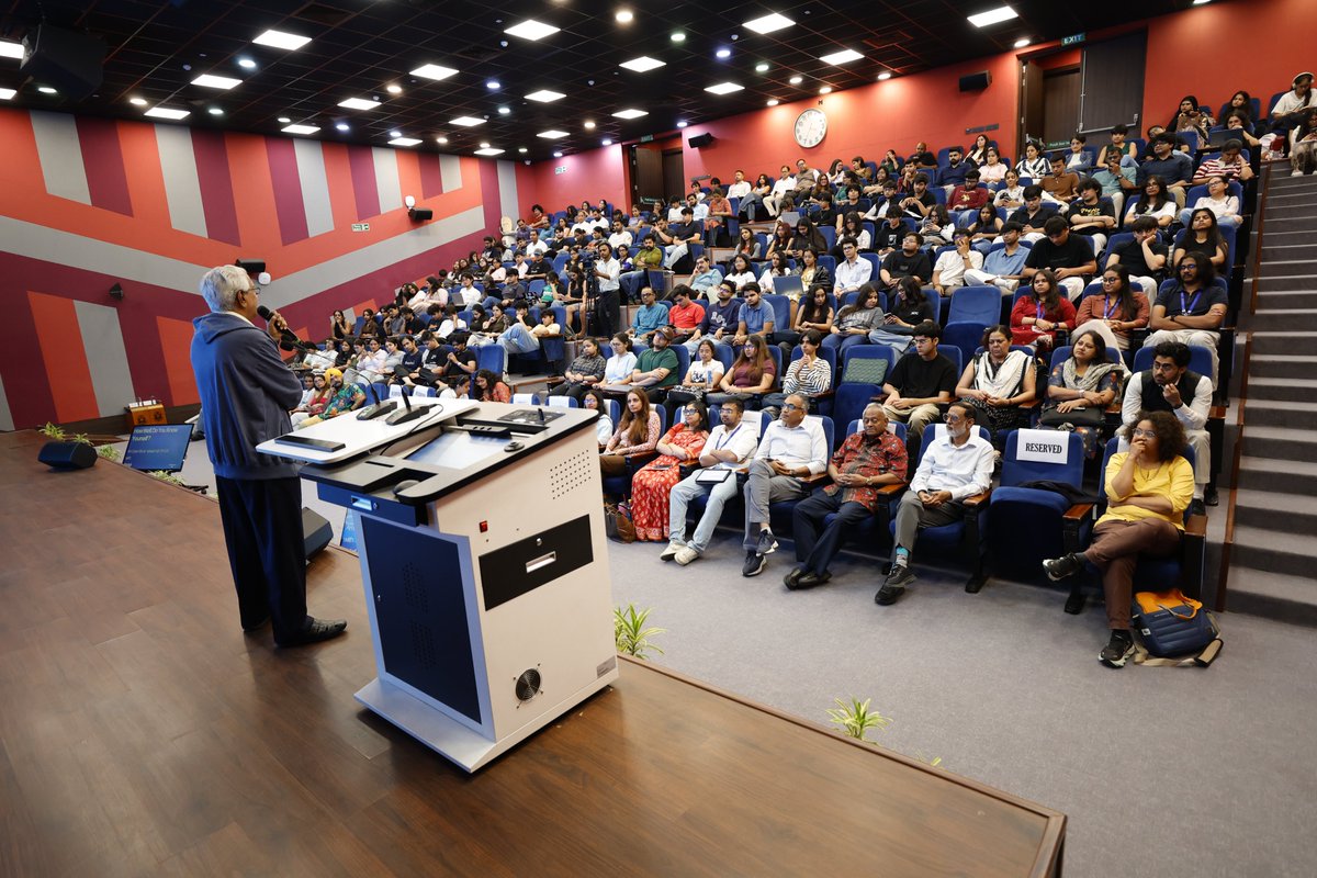 JindalGlobalUNI's tweet photo. We were honoured to host Mr. A.P. Parigi, Co-Founder, Radio Mirchi & Times OOH (Out of Home Media)
Chief Mentor of Absentia, an AI Start-up & Former CEO, BPL Mobile, at #JGU on 5th October, 2026, for an Open Session on “How Well Do You Know Yourself?” followed by an engaging Fireside Chat.
His lecture invited reflection on self-awareness and the importance of understanding ourselves.
@kishalay @jsjc_jgu @preethamparigi
