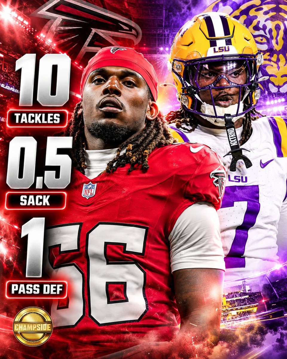 theCHAMPSIDE's tweet photo. Atlanta Falcons rookie Harold Perkins Jr had his own homecoming to New Orleans. @HP113k #LSU #NFL https://t.co/7hvcyN716s