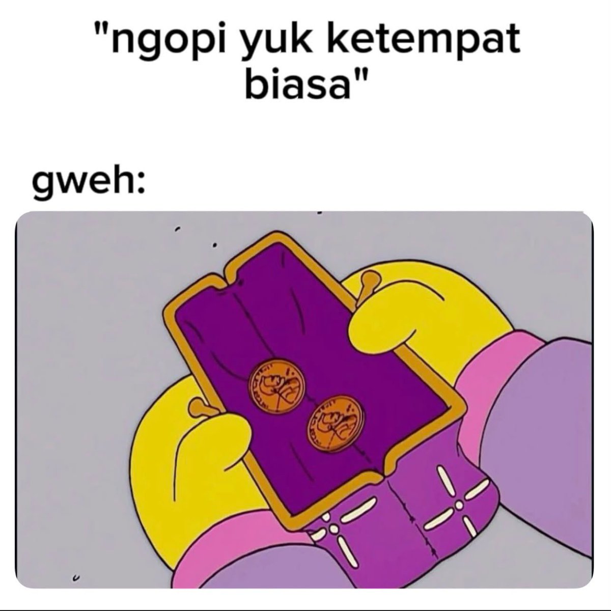 Santi_nya's tweet photo. temen: “ngopi yuk ke tempat biasa”

gweh: in this economy mending grabfood aja deh gue mah😭 https://t.co/AIsx22pctJ