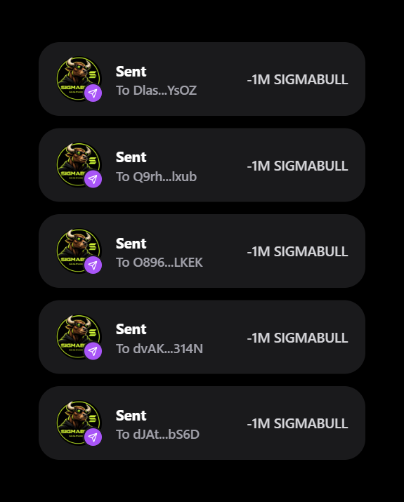 SigmaBullSol's tweet photo. $SIGMABULL airdrop open! First 7777 

🔹 Follow 
🔹 RT + Like pinned 
🔹 Drop $SOL address

Distribution after 24 hours ⏰ https://t.co/8Axnw7IOgU