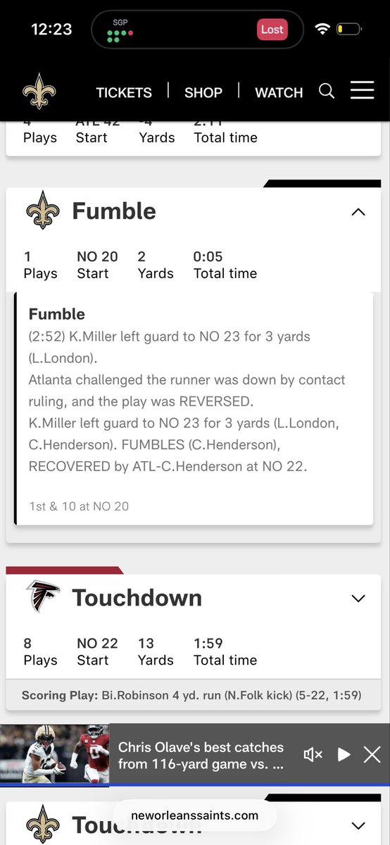 rsheeed_'s tweet photo. There needs to be a stat correction. Kendre Miller had 10 yards. Per NFL rules a rusher receives the yards accrued until the point of the fumble. @HardRockBet @NFL https://t.co/3i3m4sW3sH