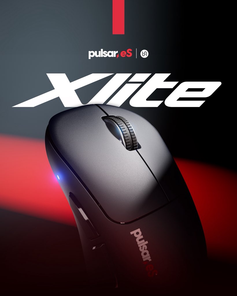 es_pulsar's tweet photo. Pulsar eS Xlite

Sensor: XS2
MCU: PAR2863FJ
Switch: Pulsar Optical
Encoder: TTC Gold
Battery: 500mA
Weight: 51g
Price: $179.95

OCT 14th, 2026 https://t.co/EwR8sixMhK