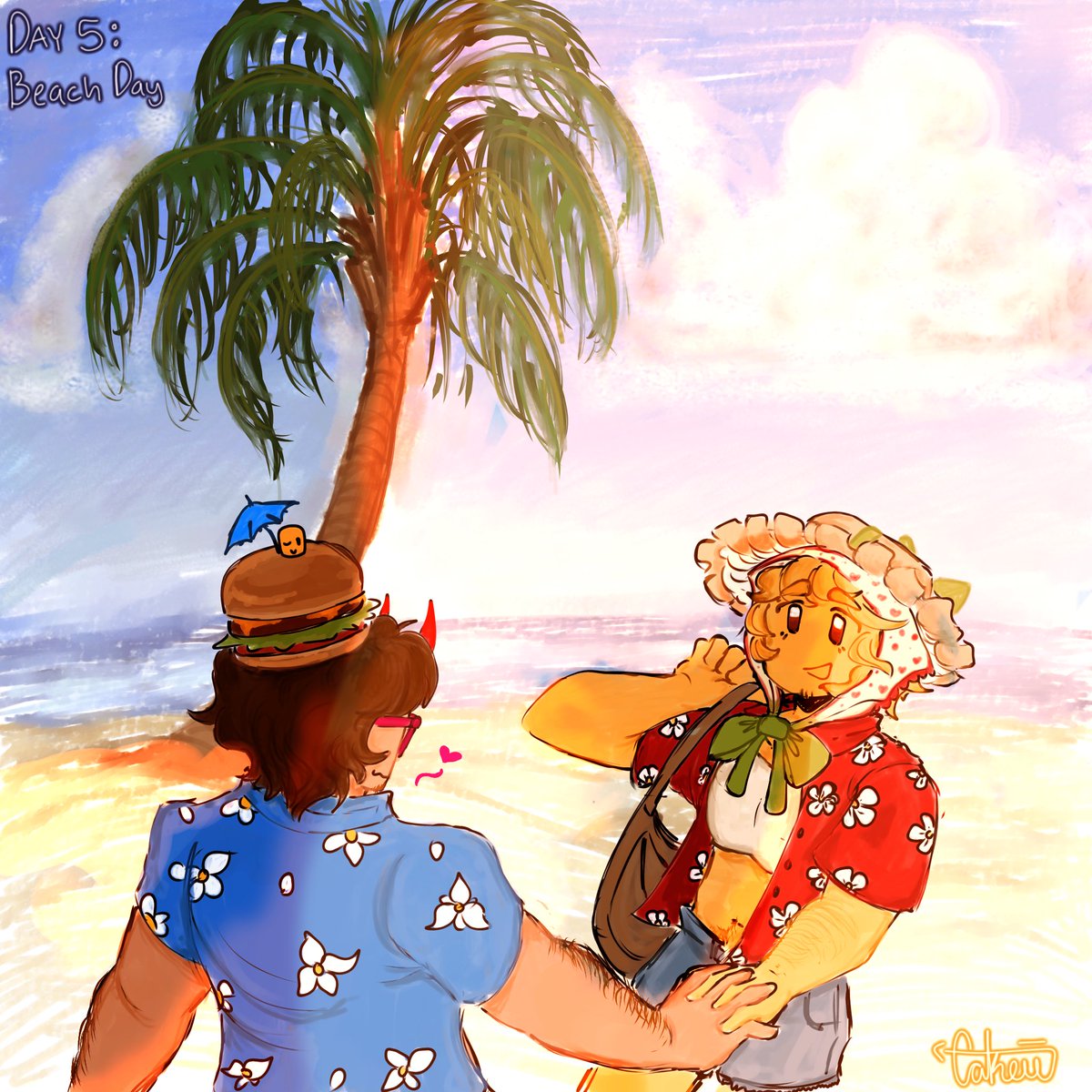 shr1mp_chips's tweet photo. Day 5: Beach Day #pizzaburger 

I just realized I fucked up the day number on the last post hashtag oops, also this one somehow took LESS time than yesterday’s prompt and it’s pissing me off🫩 https://t.co/EN7qUhnGGN