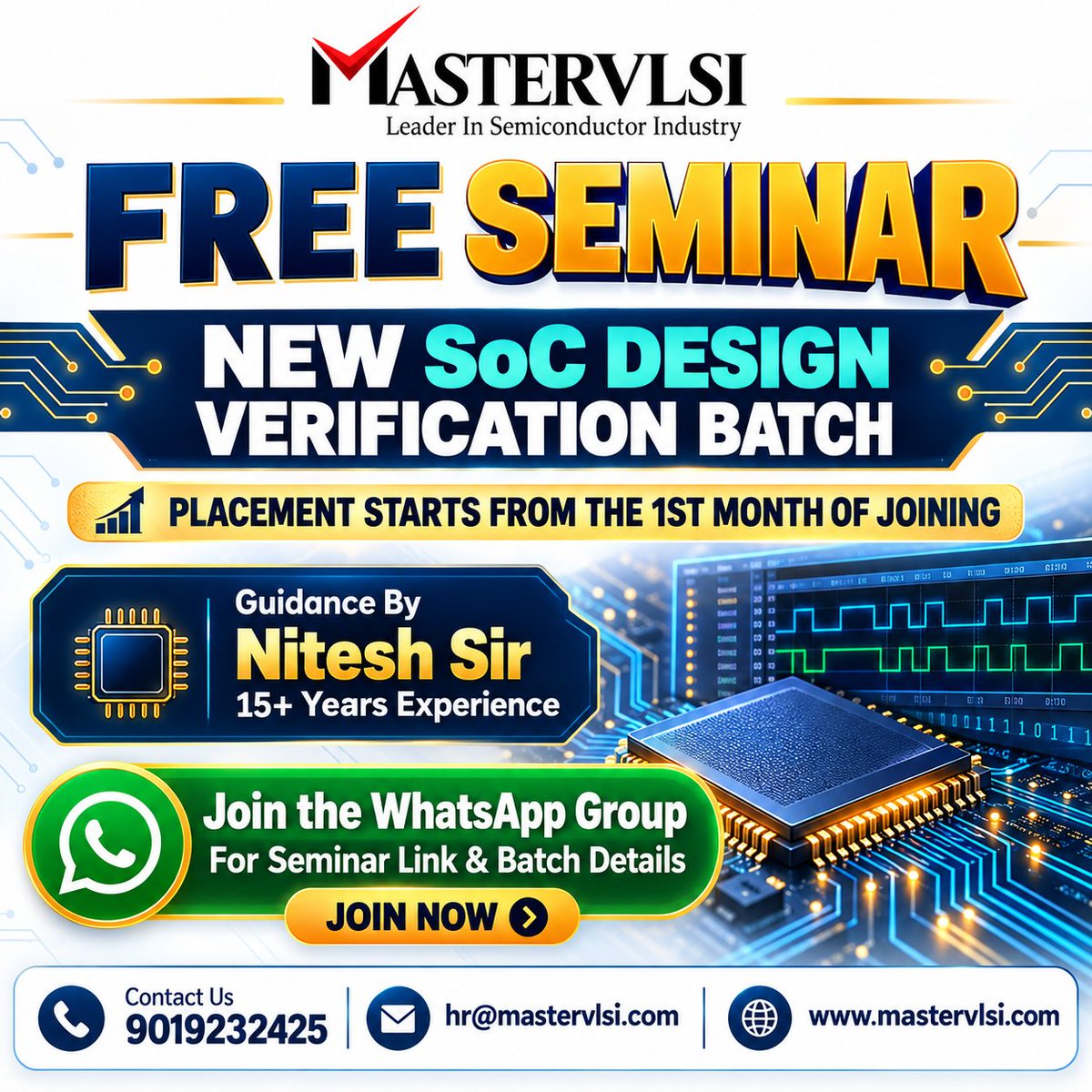 MasterVlsi's tweet photo. 💬 WhatsApp Community
https://t.co/fsh6HowOUx\
CONTACT: 📞 9019232425
🚀 YOUR VLSI CAREER NEEDS MORE THAN THEORY — IT NEEDS THE RIGHT DESIGN VERIFICATION SKILLS!
#VLSI #DesignVerification #SemiconductorJobs #VLSIJobs #Mastervlsi #MASTERVLSI #mastervlsi https://t.co/AYBiseg1Dp