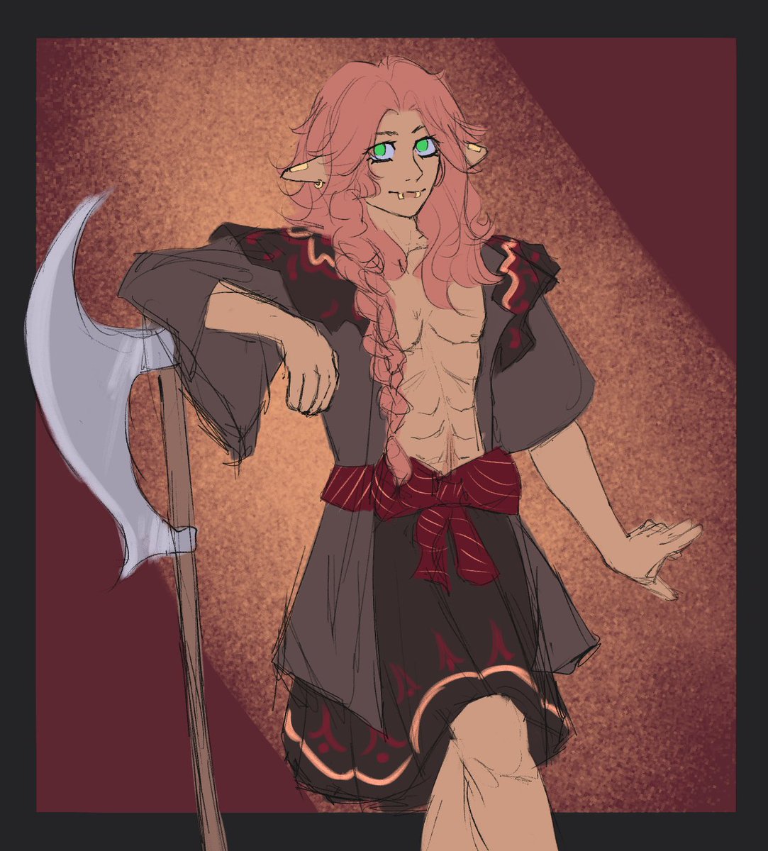 zweihope's tweet photo. Now I hear you ask, who is this 'Helia P Sorbet' ? 

Only the greatest elf to ever do specifically what they're doing right now.

They're my warhammer fantasy ttrpg character who definitely doesn't have any sort of past that they're travelling to get away from stop asking haha! https://t.co/gair62ZYoa