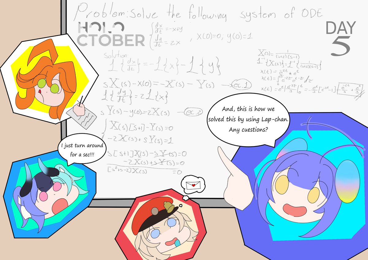 BlnqDRW's tweet photo. The P in  PhD is for Professor 😼
PD: this one was very quick, i have an exam tomorrow :(
#SopiArt #つづり絵お届け #めら組絵図 #キョーコの押収品 #holoctober DAY 5 https://t.co/NZfFtjol0E