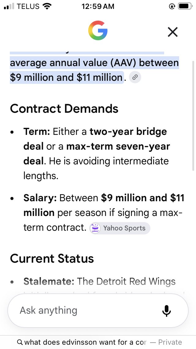 Samvrreye's tweet photo. @GaryVandecar @RinkyReport But also to my point I’m still correct with the initial point of him being willing to take less. Between 9-11 mill, 9-10 for a shorter bridge deal or 11 mill for a longer term deal like you said. (I’d have done the longer term deal if I was Detroit weeks ago) https://t.co/F5dU9pmqFi