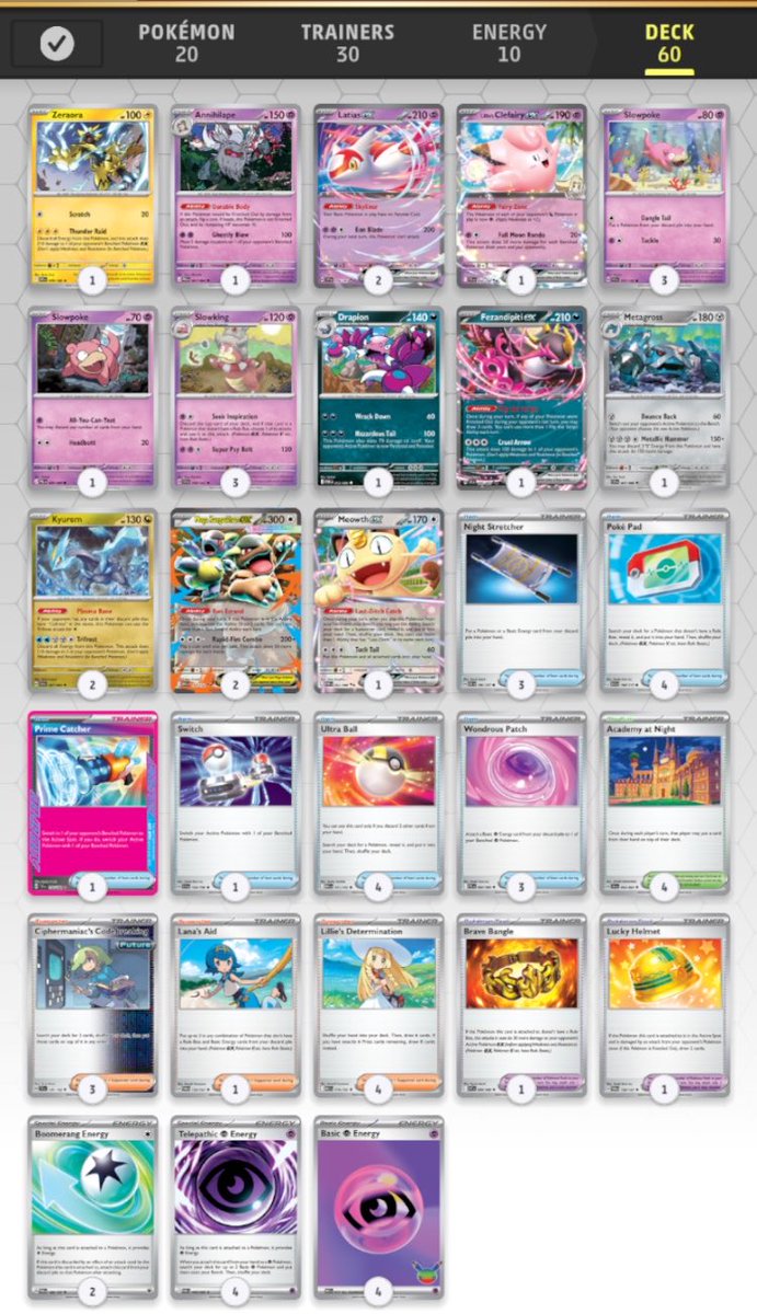 CharlesJasstcg's tweet photo. There's a high probability that these are the 60 cards I'll use for this week's cups.
Thoughts?
#slowking #TCG #Pokémon https://t.co/XnC6Vjs5GH