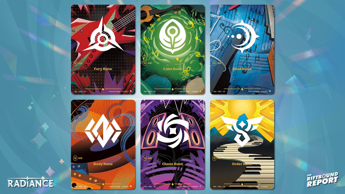 RiftboundReport's tweet photo. Bring out that musical side of your life with the music-themed runes, available in Riftbound Radiance booster packs!

#RBRadiance https://t.co/nyhSQgqmYL