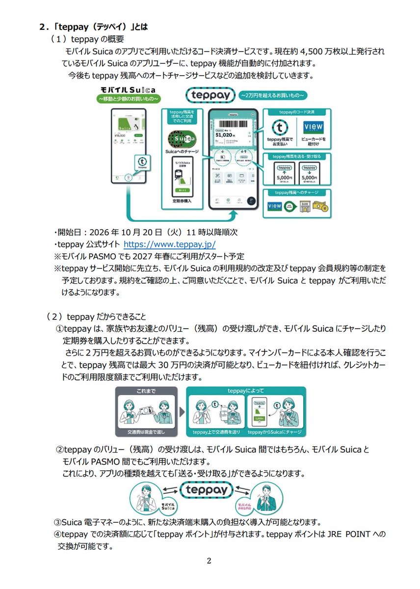 nogenkin's tweet photo. Suica利用は2万円というこれまでの当たり前を超えます
～新コード決済サービス「teppay」が2026年10月20日（火）よりスタート～

いよいよ誕生！！20％還元キャンペーン（最大5,000ポイント）なども。 https://t.co/dNEvkGLOJO