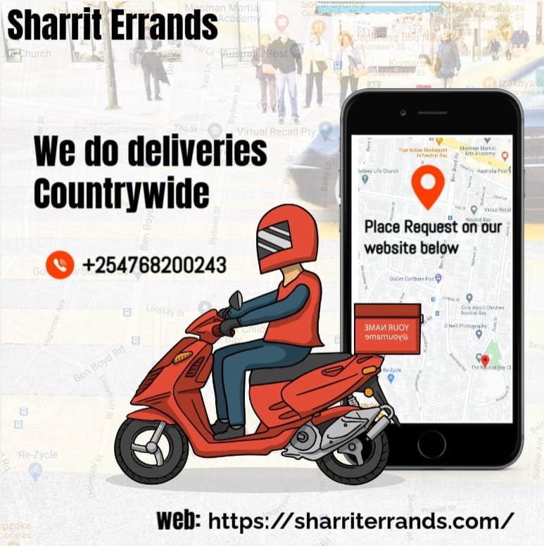 rohimarkets's tweet photo. @chris29ke Your time is valuable. ⏱️

Let **Sharrit** handle the running around. 🏃🏾‍♂️

Errands. Pickups. Deliveries.
**Nairobi-wide.**

Call +254768200243

🌐 https://t.co/QxIL8LuNn3 https://t.co/S4ibHvYbIp